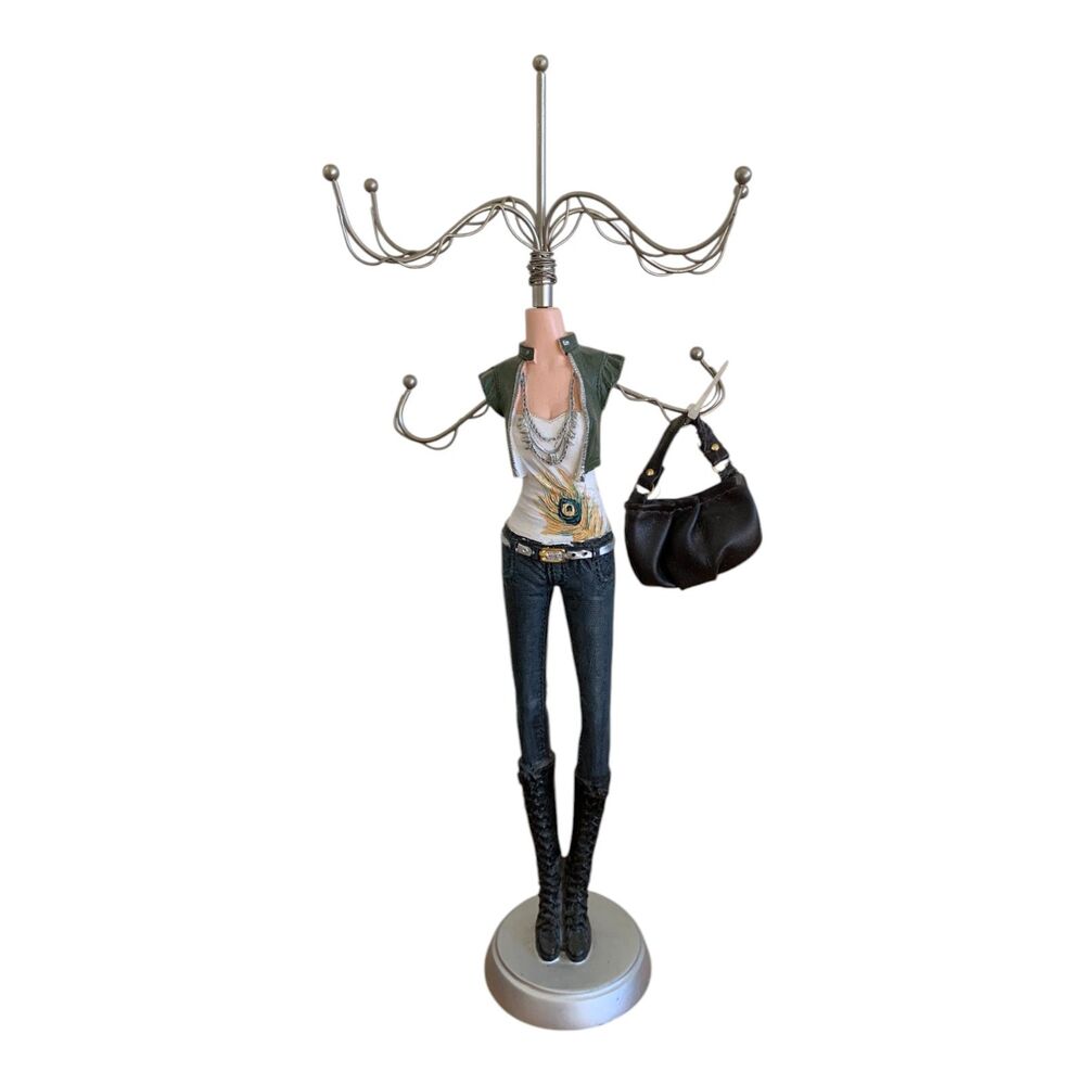 Lady Silhouette girl jewelry necklace bracelet holder organizer stand